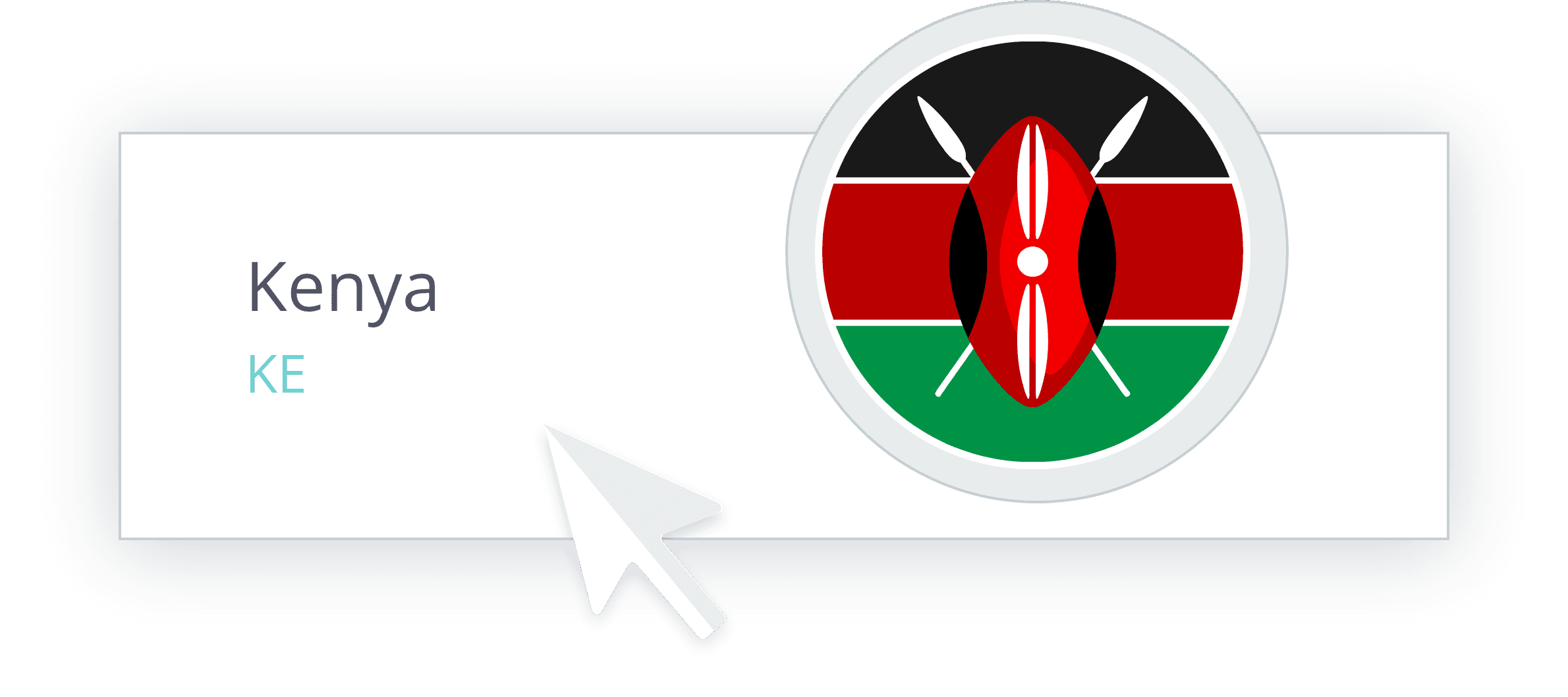 Ribbon showcasing a Ribbon with Kenya country's flag and a mouse.